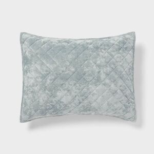 King Luxe Diamond Stitch Velvet Quilt Pillow Sham Light Teal Green - Thresh
